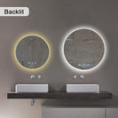 700x700mm Round LED Mirror with Motion Sensor Auto On Demister Backlit Touch Switch 3 Colours Lighting Frameless - NZHomeware
