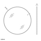 700x700x20mm Black Aluminum Framed Round Bathroom Wall Mirror - NZHomeware