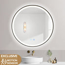 700x700x40mm Round Bathroom LED Mirror with Motion Sensor Auto On Demister Touch Sensor Switch Wall Mounted - NZHomeware