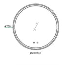 700x700x40mm Round Bathroom LED Mirror with Motion Sensor Auto On Demister Touch Sensor Switch Wall Mounted - NZHomeware