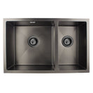 710x450x205mm Dark Grey Stainless Steel Handmade Double Bowls Top/Undermounted Kitchen Sinks With Overflow - NZHomeware