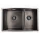 710x450x205mm Dark Grey Stainless Steel Handmade Double Bowls Top/Undermounted Kitchen Sinks With Overflow - NZHomeware
