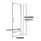 750*1900mm Swing Shower Glass Door Only - NZHomeware