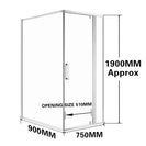 750*900*1900mm Swing Shower Glass Door and Return Only - NZHomeware