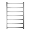 750Hx500Wx120D mm Square Brushed Nickel Heated Towel Rail 7 Bars - NZHomeware