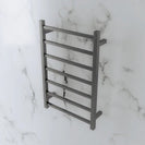 750Hx500Wx120D mm Square Gunmetal Grey Heated Towel Rail 7 Bars - NZHomeware