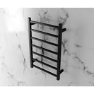 750Hx500Wx120D mm Square Matte Black Heated Towel Rail 7 Bars - NZHomeware