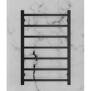 750Hx500Wx120D mm Square Matte Black Heated Towel Rail 7 Bars - NZHomeware
