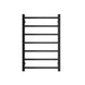 750Hx500Wx120D mm Square Matte Black Heated Towel Rail 7 Bars - NZHomeware