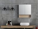 750x140X800mm Plywood 2 - Door Light Oak Mirror Cabinet - NZHomeware