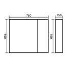 750x150x750mm Plywood 2 - Door Dark Oak Mirror Cabinet - NZHomeware