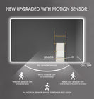 750x600mm Rectangle LED Mirror with Motion Sensor Auto On Demister Touch Switch 3 Colours Lighting on Rim Frameless PC Lampshade - NZHomeware