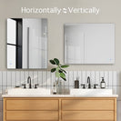 750x600mm Rectangle LED Mirror with Motion Sensor Demister Backlit Touch Switch 3 Colours Lighting Frameless - NZHomeware