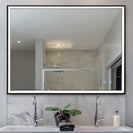 750x600x40mm Rectangle LED Mirror with Motion Sensor Auto On Demister Touch Sensor Switch Wall Mounted Horizontal or Vertically - NZHomeware