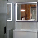 750x600x40mm Rectangle LED Mirror with Motion Sensor Auto On Demister Touch Sensor Switch Wall Mounted Horizontal or Vertically - NZHomeware