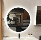 750x750mm Round LED Mirror with Demister Backlit Touch Switch 3 Colours Lighting Frameless - NZHomeware