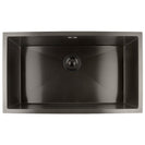 760x450x205mm Dark Grey Stainless Steel Handmade Single Bowl Top/Undermounted Kitchen/Laundry Sinks With Overflow - NZHomeware
