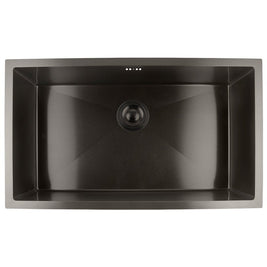 760x450x205mm Dark Grey Stainless Steel Handmade Single Bowl Top/Undermounted Kitchen/Laundry Sinks With Overflow - NZHomeware
