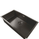 760x450x205mm Dark Grey Stainless Steel Handmade Single Bowl Top/Undermounted Kitchen/Laundry Sinks With Overflow - NZHomeware