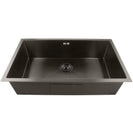 760x450x205mm Dark Grey Stainless Steel Handmade Single Bowl Top/Undermounted Kitchen/Laundry Sinks With Overflow - NZHomeware
