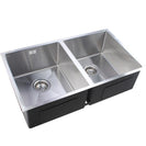 770x450x200mm 1.2mm Handmade Double Bowls Top/Undermounted Kitchen Sinks With Overflow Corrosion Resistant Oilproof Easy To Clean Scratch Resistant - NZHomeware