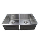 770x450x200mm 1.2mm Handmade Double Bowls Top/Undermounted Kitchen Sinks With Overflow Corrosion Resistant Oilproof Easy To Clean Scratch Resistant - NZHomeware