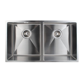 770x450x200mm 1.2mm Handmade Double Bowls Top/Undermounted Kitchen Sinks With Overflow Corrosion Resistant Oilproof Easy To Clean Scratch Resistant - NZHomeware