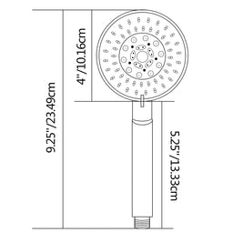 8 inch 200mm Round Black Twin Shower Set Top/Bottom Water Inlet - NZHomeware