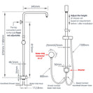 8 inch 200mm Round Black Twin Shower Set Top/Bottom Water Inlet - NZHomeware