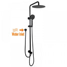 8 inch 200mm Round Black Twin Shower Set Top/Bottom Water Inlet - NZHomeware
