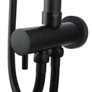 8 inch 200mm Round Black Twin Shower Set Top/Bottom Water Inlet - NZHomeware