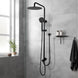 8 inch 200mm Round Black Twin Shower Set Top/Bottom Water Inlet - NZHomeware