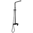 8 inch Round Bottom Water Inlet Black Twin Shower Set With Mixer - NZHomeware