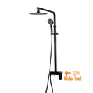 8 inch Round Bottom Water Inlet Black Twin Shower Set With Mixer - NZHomeware