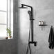 8 inch Round Bottom Water Inlet Black Twin Shower Set With Mixer - NZHomeware