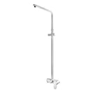 8 inch Round Chrome Bottom Water Inlet Twin Shower Set With Mixer - NZHomeware