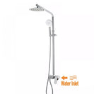 8 inch Round Chrome Bottom Water Inlet Twin Shower Set With Mixer - NZHomeware