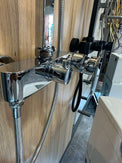 8 inch Round Chrome Bottom Water Inlet Twin Shower Set With Mixer - NZHomeware