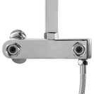 8 inch Round Chrome Bottom Water Inlet Twin Shower Set With Mixer - NZHomeware