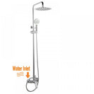 8 inch Round Chrome Twin Shower Set Bottom Inlet - NZHomeware
