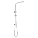 8 inch Round Chrome Twin Shower Set Selectable Top/Bottom Water Inlet with Push Button Diverter - NZHomeware
