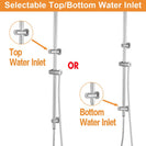 8 inch Round Chrome Twin Shower Set Selectable Top/Bottom Water Inlet with Push Button Diverter - NZHomeware