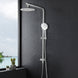 8 inch Round Chrome Twin Shower Set Selectable Top/Bottom Water Inlet with Push Button Diverter - NZHomeware