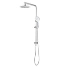8 inch Round Chrome Twin Shower Set Selectable Top/Bottom Water Inlet with Push Button Diverter - NZHomeware