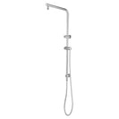 8 inch Round Chrome Twin Shower Set Selectable Top/Bottom Water Inlet with Push Button Diverter - NZHomeware