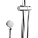 8 inch Round Chrome Twin Shower Set Top/Bottom Water Inlet with Brass Handheld Shower - NZHomeware