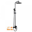 8 inch Round Matt Black Twin Shower Set Bottom Inlet - NZHomeware