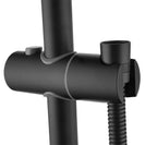 8 inch Round Matte Black Twin Shower Set Selectable Top/Bottom Water Inlet with Push Button Diverter - NZHomeware