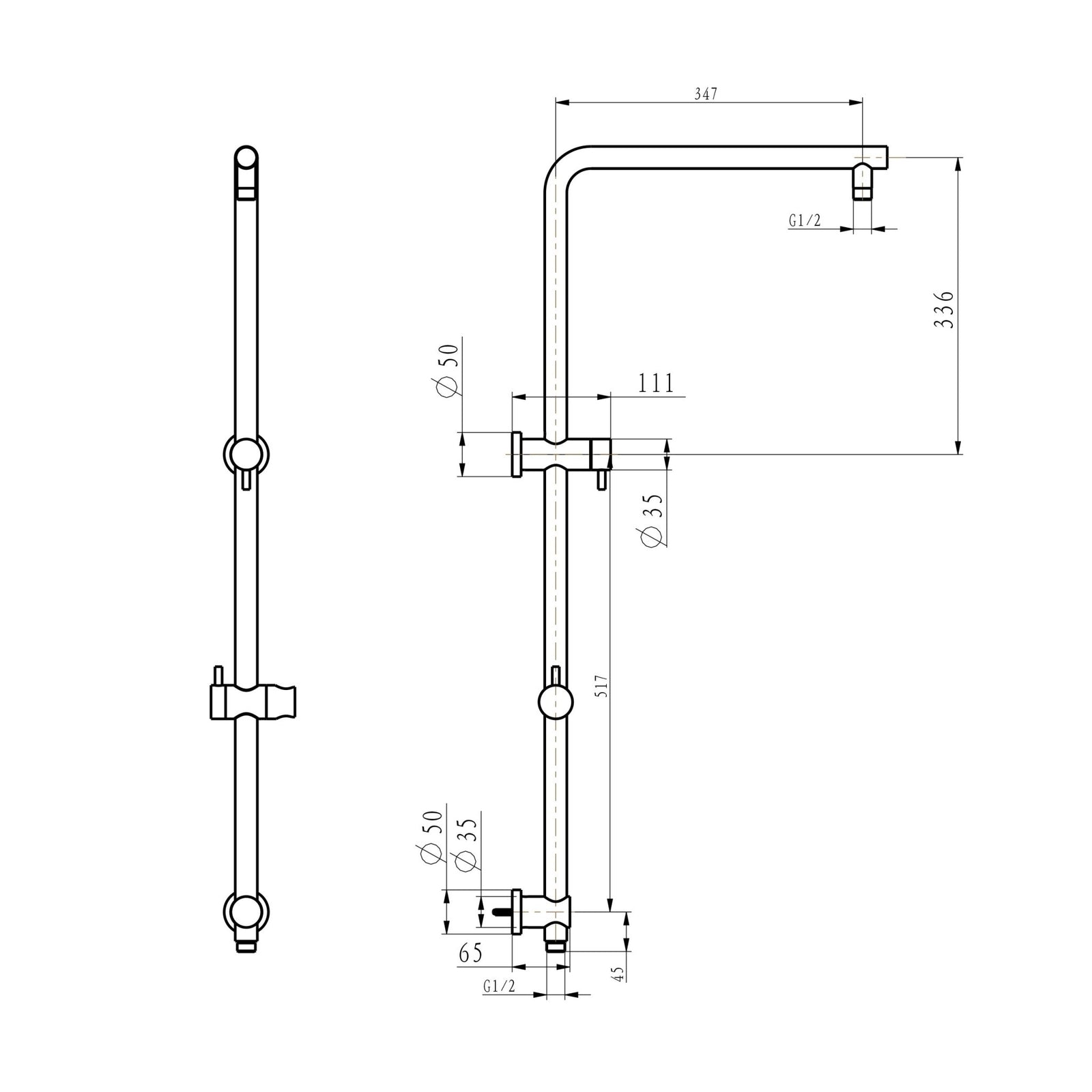 8 inch Round Chrome Twin Shower Set Selectable Top/Bottom Water Inlet with Push Button Diverter size guide 1