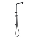 8 inch Round Matte Black Twin Shower Set Selectable Top/Bottom Water Inlet with Push Button Diverter - NZHomeware